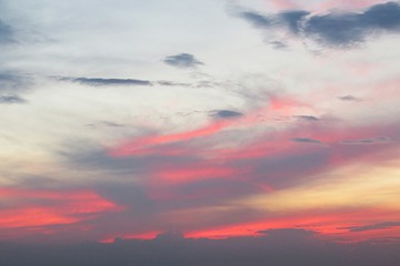 Fototapeta premium Beautiful pink fiery sunset background over the city 