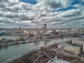 Obraz premium Moscow International House of Music Performing Arts Centre. Krasniye Kholmy. Russian National Orchestra. Aerial view