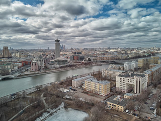 Fototapeta na wymiar Moscow International House of Music Performing Arts Centre. Krasniye Kholmy. Russian National Orchestra. Aerial view