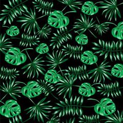 Fototapeta na wymiar Jungle leaves vector pattern