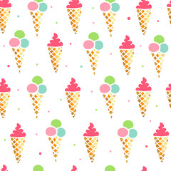 cute seamless pattern with ice cream