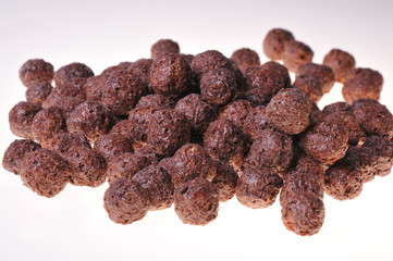 Crisp breakfast with milk. Healthy food. Close-up