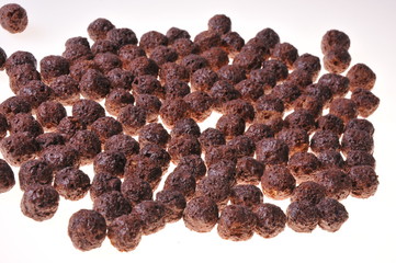 Crisp breakfast with milk. Healthy food. Close-up