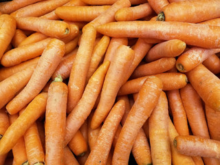 Rustic carrots in the market