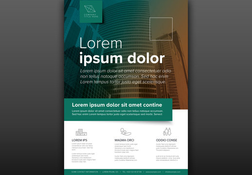 Corporate Brochure Flyer Layout with Teal Accents
