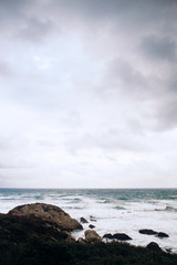 clouds over the sea on the shore of black sea