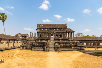 Buildings on territory of ancient temple complex Angkor Wat, Siem Reap, Cambodia