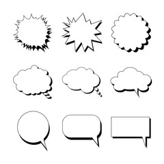 Speech bubbles of different shapes vector icons