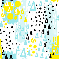 Creative seamless pattern with hand drawn textures. Abstract background.