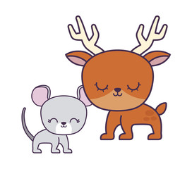 cute mouse with reindeer animals