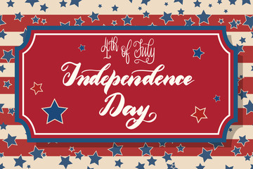 Naklejka premium American Independence Day patriotic greeting card