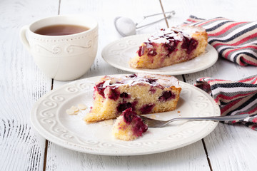 reakfast with bakery goods, tart, Morning tea