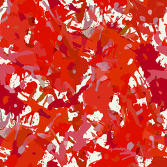 Funky red abstract color paint splashes seamless pattern