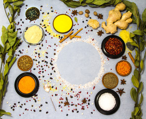 pepper, cumin, coriander, salt, cinnamon, ginger and place for your inscription