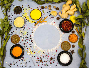 pepper, cumin, coriander, salt, cinnamon, ginger and place for your inscription