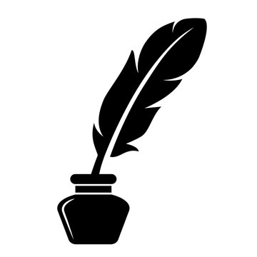 Ink feather vector icon