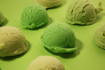 Green tea matcha mint ice cream with coconut milk.