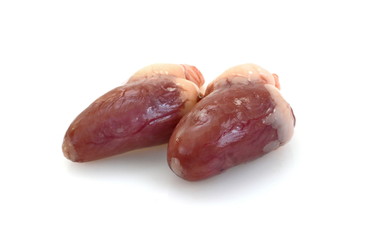 Raw chicken liver isolated on white background