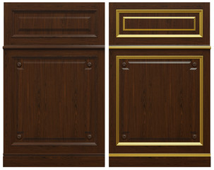 Classic wooden panel and veneer and patina gold
