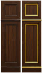 Classic wooden panel and veneer and patina gold