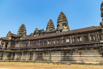 Inside Angkor Wat temple ruins. Travelling Cambodia. Siem Reap.