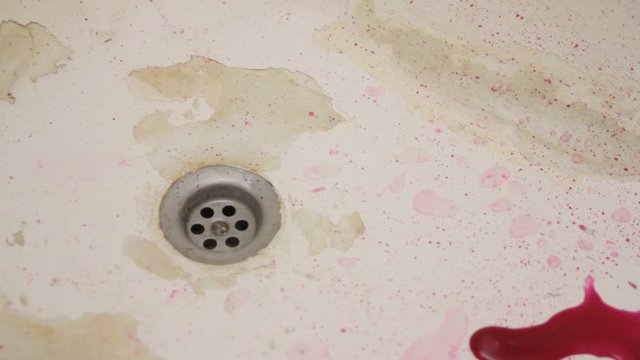 Blood flows into the hole of the shell