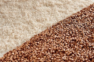 Rice and buckwheat are one of the most important cereals for humans. The view from the top.