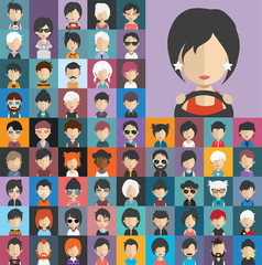 Fototapeta na wymiar Avatar collection of various male and female characters