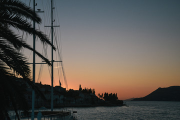 Harbor in Korcula Old Town on Korcula Island Along the Dalmatian Coast of Croatia