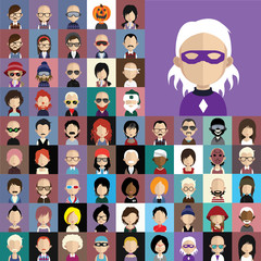 Fototapeta na wymiar Avatar collection of various male and female characters