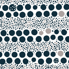 Creative seamless pattern with hand drawn textures. Abstract background. Polka dot pattern.