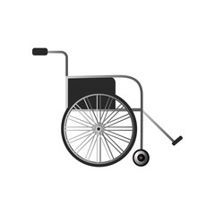 Fototapeta na wymiar Classic wheelchair for disability person or invalid with leg in cast