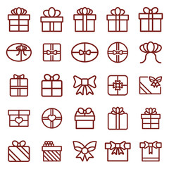 gift - minimal thin line web icon set. simple vector illustration. concept for infographic website or app.