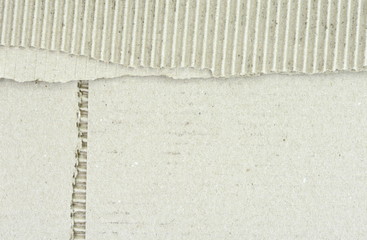 Cardboard texture. cardboard background . Piece of corrugated cardboard torn. Cardboard texture ragged edge. Space for text.