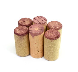 Wine corks isolated on a white background 