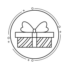 gift box present in frame circular