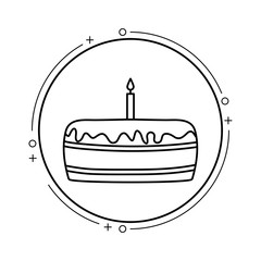 cake of birthday in frame circular
