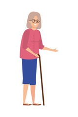 Fototapeta premium old woman with cane character