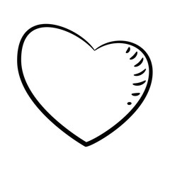 Heart black contour on a white background. Stock vector illustration.