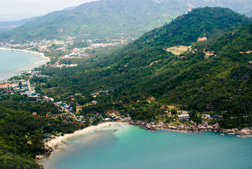 Fototapeta na wymiar Aerial view of crystal Bay beach. Thailand, Koh Samui