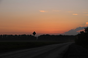 Obraz premium road at sunset