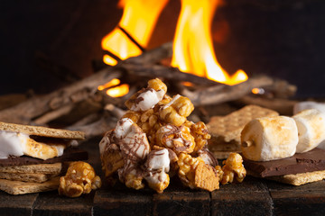 A Pile of Smore Flavored Popcorn at a Campout
