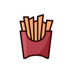 Potato fri color line icon on white background. Isolated vector illustration