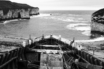 old boat at the beach