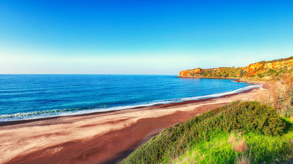 Fantastic view of beach Torre Conca (cape Rais Gerbi).
