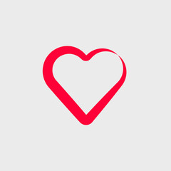 Vector red stylized heart icon. Logo for your design.