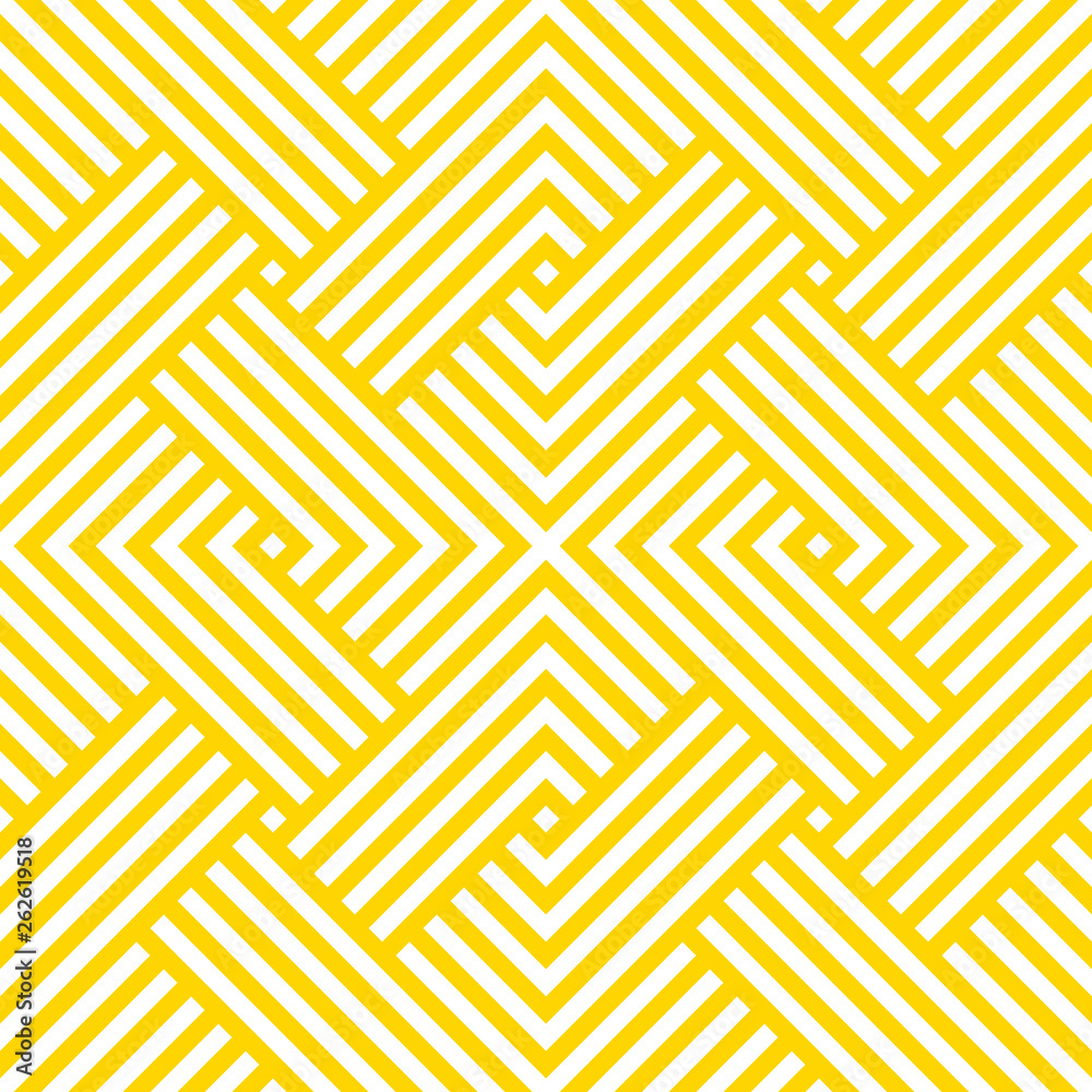 Poster vector yellow geometric pattern. seamless braided pattern.