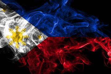 Philipines smoke flag isolated on black background