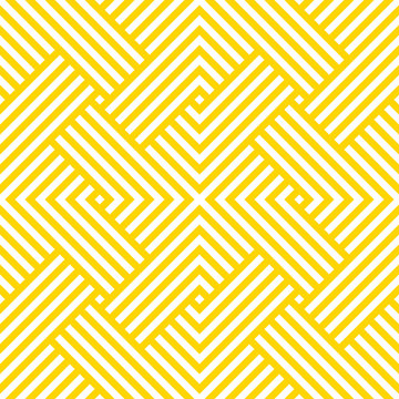 Vector Yellow Geometric Pattern. Seamless Braided Pattern.