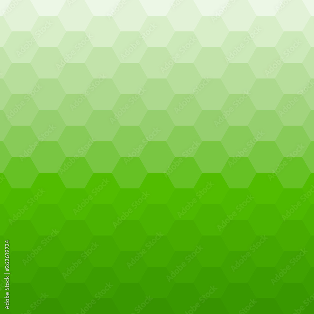 Poster Green background with hexagons. Vector geometric texture.